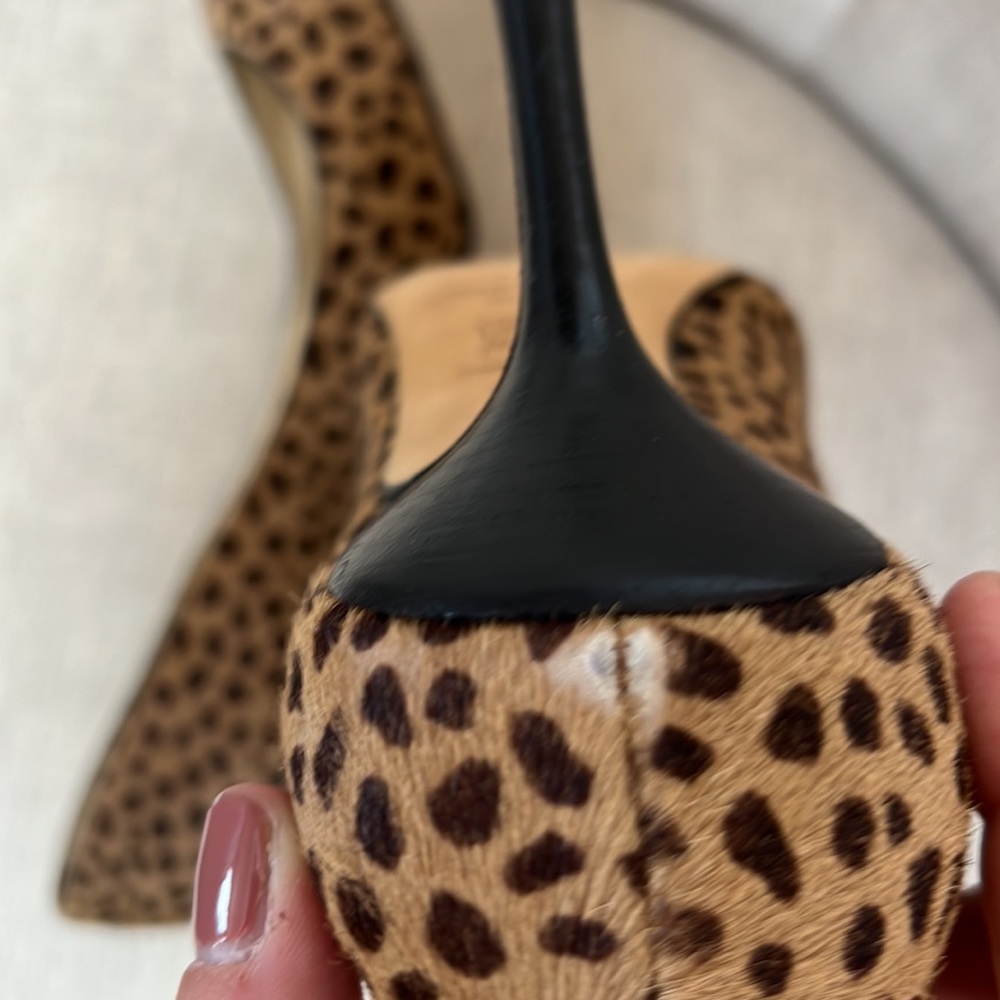 Jimmy Choo Elevens in Leopard size 40.5 Animal print Cheetah pony hair heels - Picture 7 of 16
